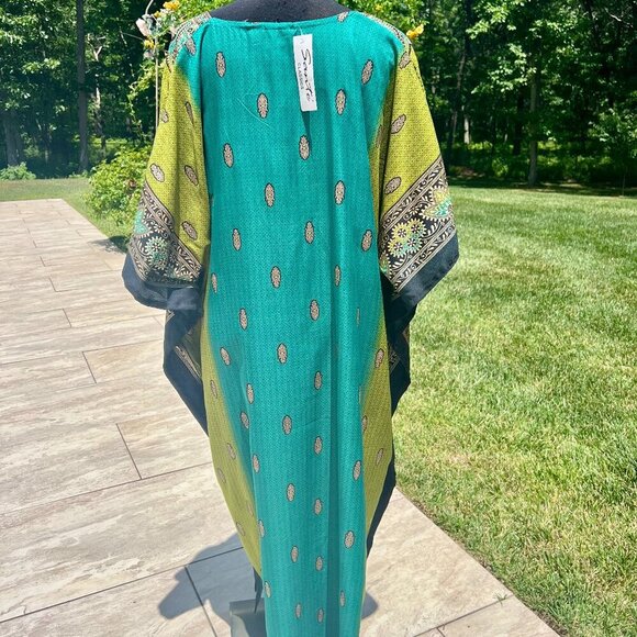 NWT Sante Beautiful Long Lightweight Kaftan Dress One Size - Picture 5 of 10